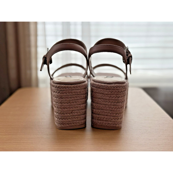 Nine West Women Classic Chunky Dark Espadrille Platform Sandal TAN BEIGE 10 M - Picture 9 of 15